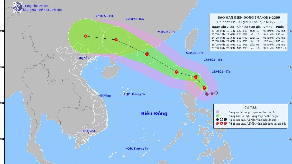 Tin bão Ma-on mới nhất gần biển Đông mạnh cấp 9-10, giật cấp 12