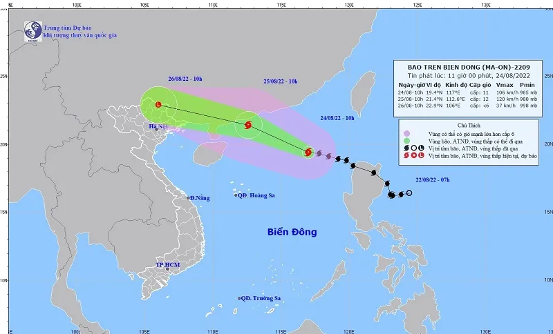 Từ chiều mai, Bắc Bộ có mưa to đến rất to do ảnh hưởng của Bão Ma-on