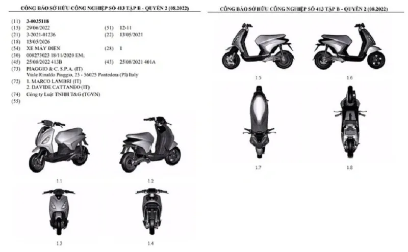 Xe máy điện Piaggio One đăng ký bản quyền tại Việt Nam, Vinfast chính thức có đối thủ
