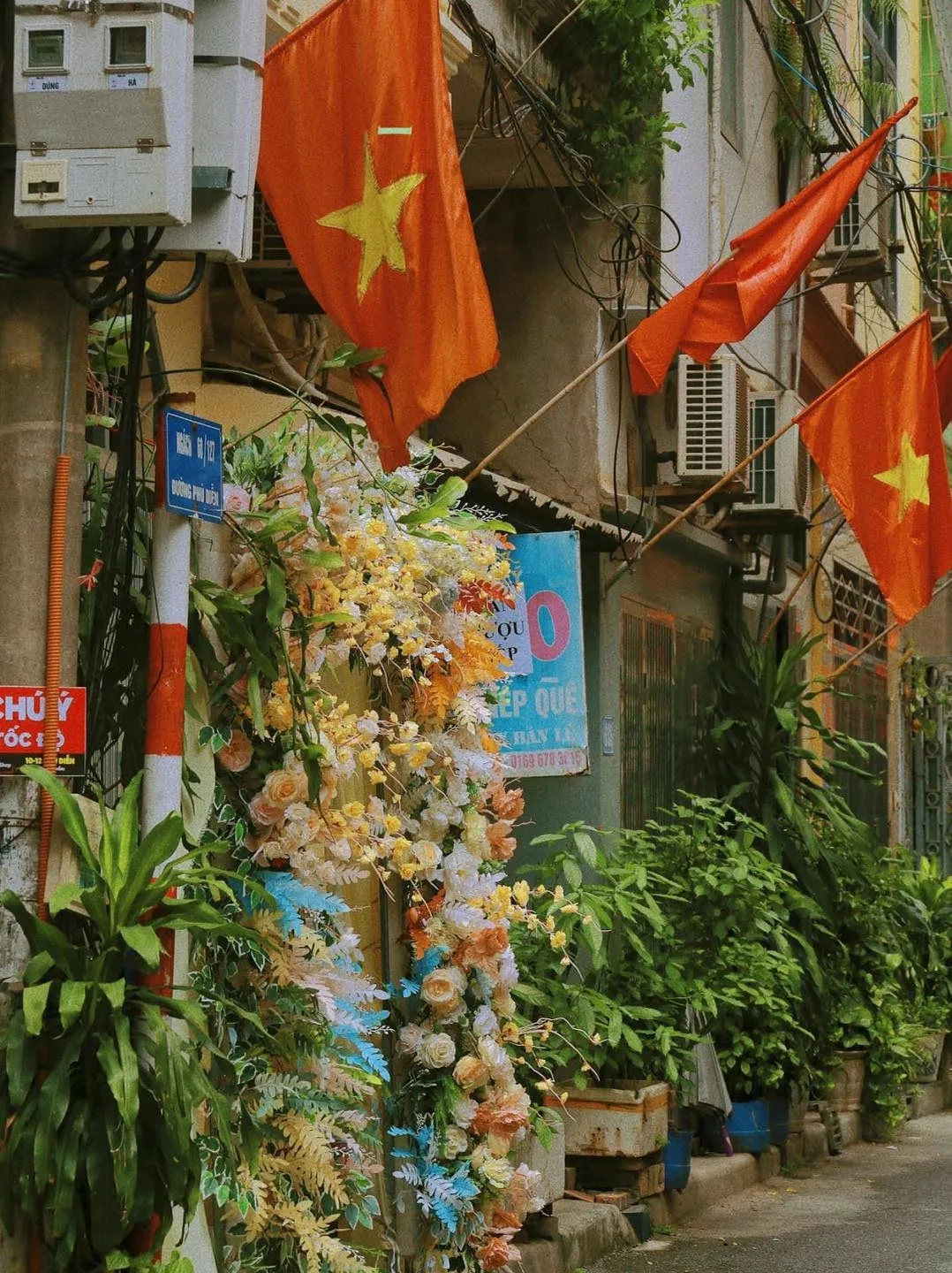 Chùm ảnh Hà Nội rực cờ đỏ sao vàng trước ngày Quốc khánh 2/9