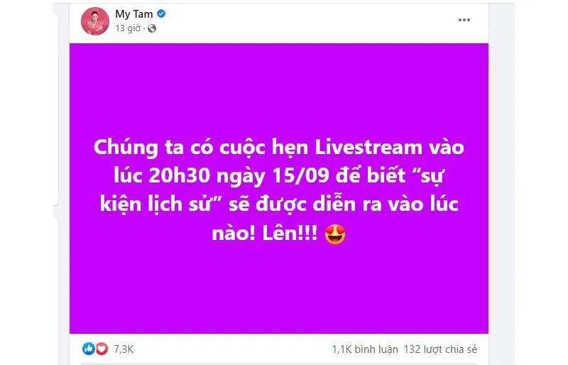 Mỹ Tâm bất ngờ được so sánh giống bà Phương Hằng khi đăng dòng trạng thái lạ