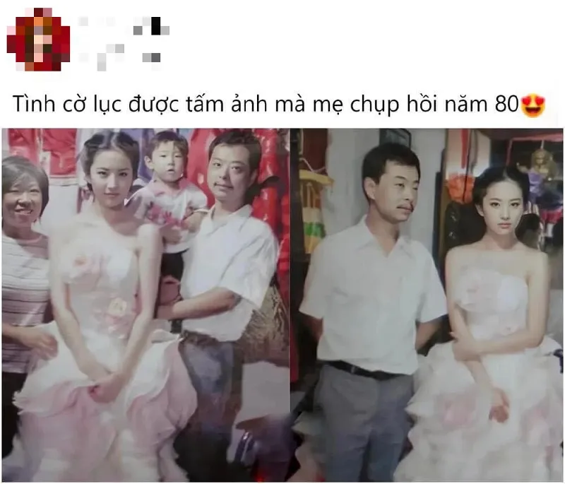 Thanh niên khoe ảnh cưới của mẹ, dân tình ngỡ ngàng tưởng Lưu Diệc Phi