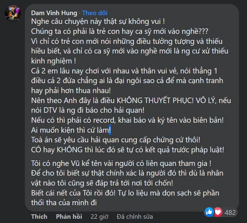 Đàm Vĩnh Hưng bức xúc dằn mặt kẻ chơi xấu tình tin đồn hậu gọi Mỹ Tâm là vợ