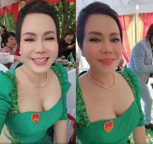 Đi đám cưới, Việt Hương khiến quan viên hai họ ngượng ngùng vì bộ váy 'nổi bần bật'