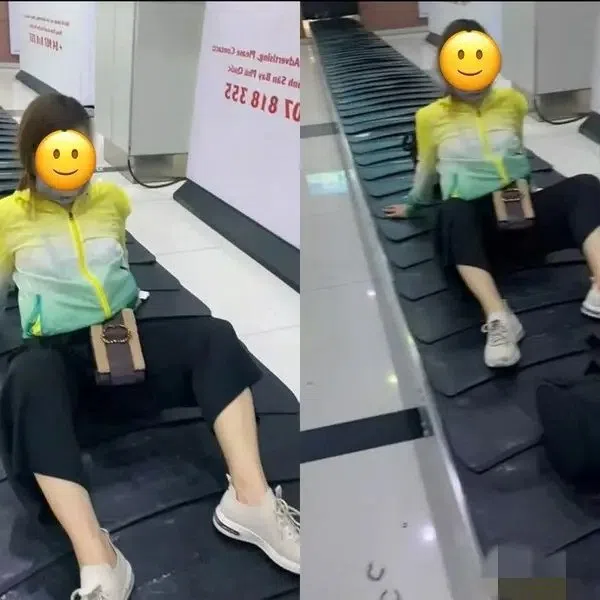 Dư luận phẫn nộ khi lại xuất hiện hành khách tạo dáng phản cảm trên băng chuyền hành lý sân bay