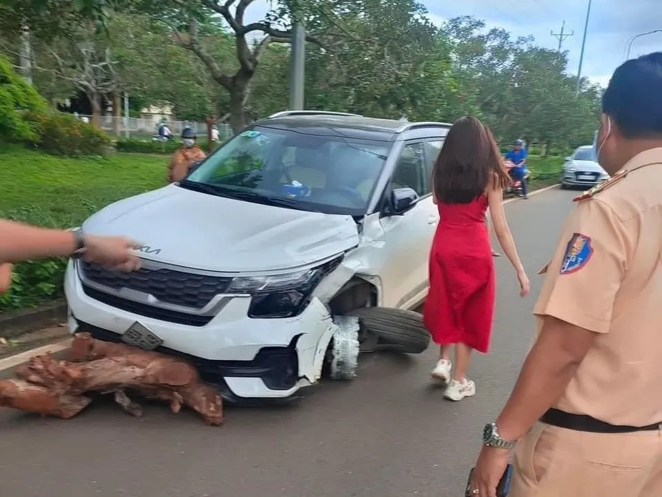 Nữ tài xế lái xe nổ bánh, bỏ chạy ở Bình Phước bị phạt 70 triệu 
