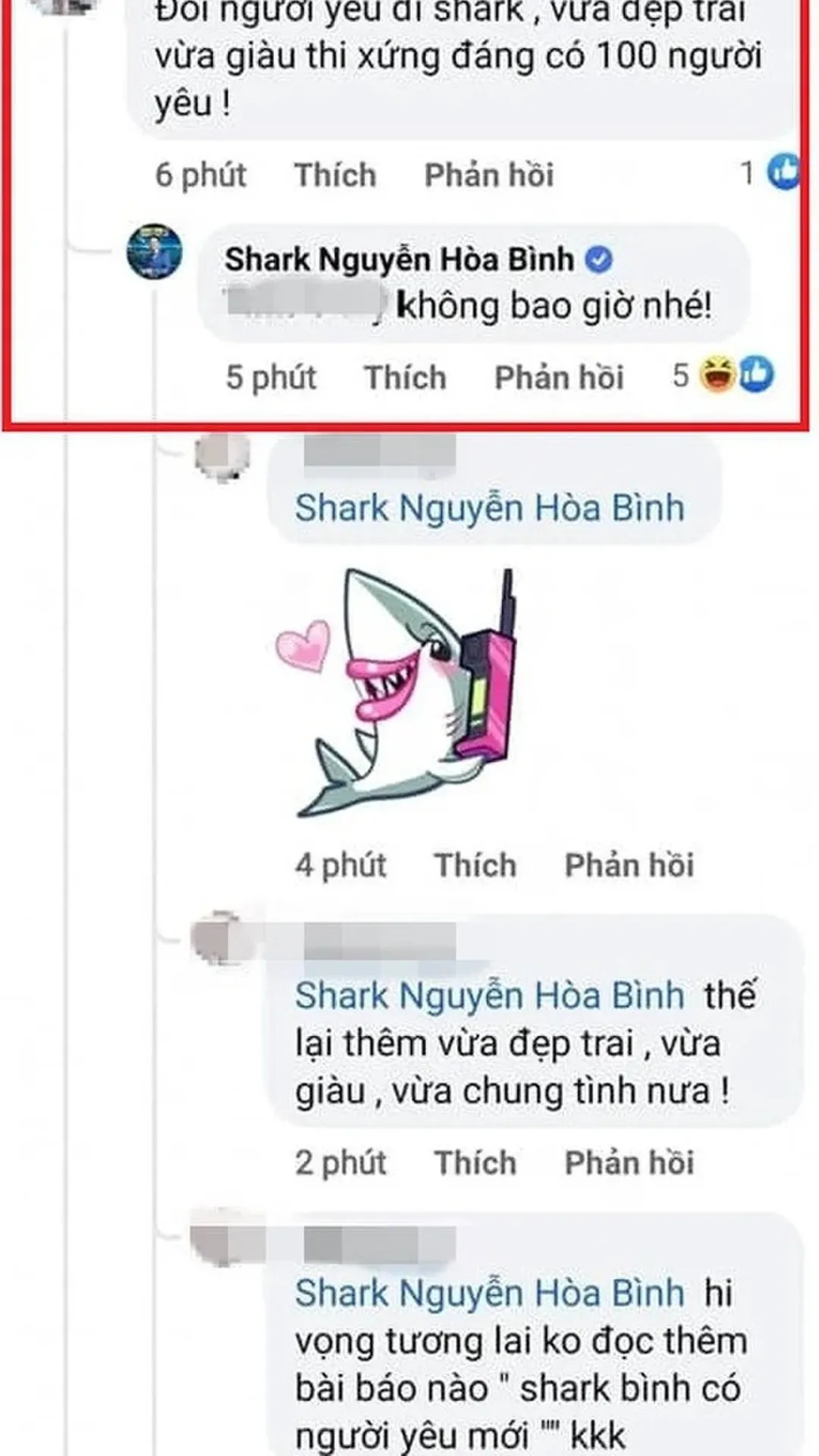 Thái độ của shark Bình khi bị khuyên 'đổi người yêu'