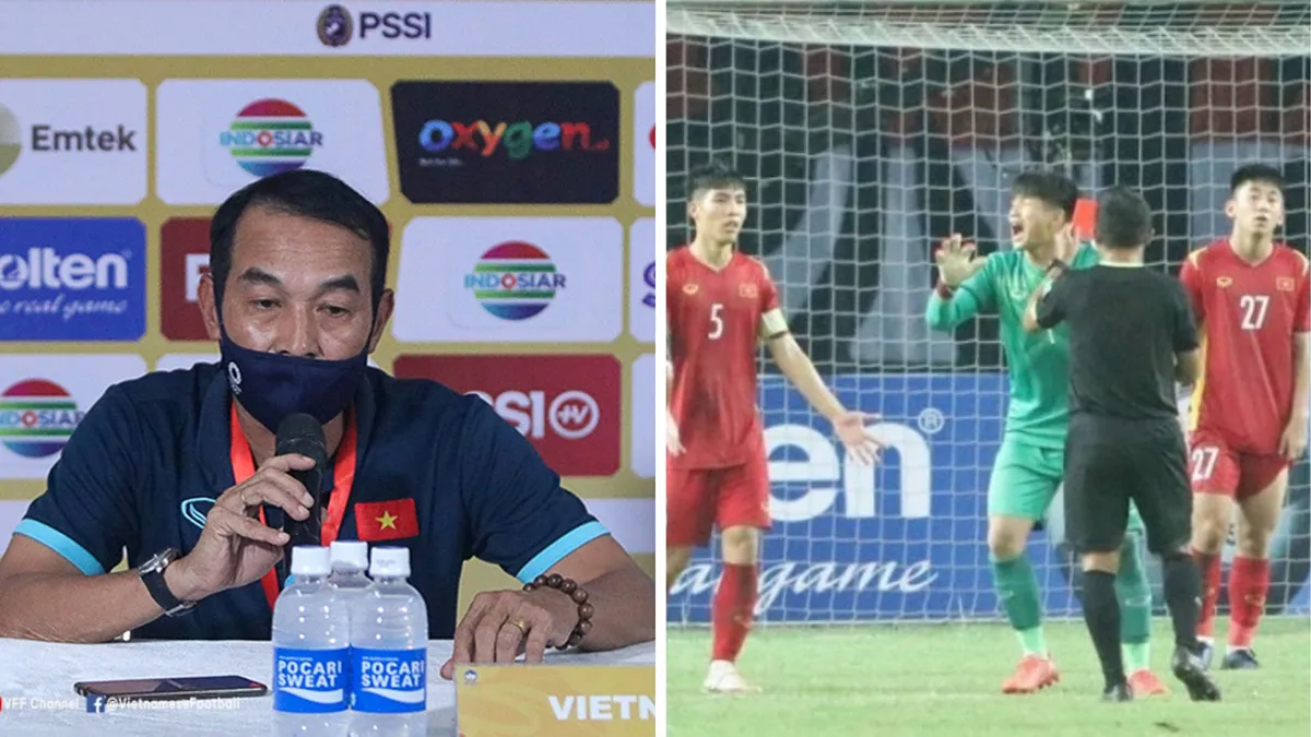 Thủ môn U19 Việt Nam 'uất ức' sau tấm thẻ đỏ, HLV Đinh Thế Nam nói gì?
