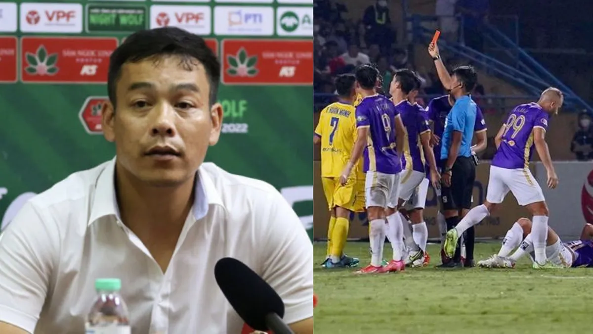 HLV Nguyễn Huy Hoàng tính kiện trọng tài sau trận thua của CLB Hà Nội
