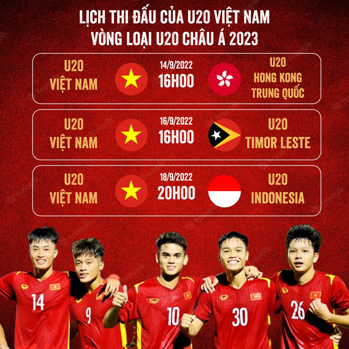 Trực tiếp U20 Việt Nam vs U20 Hong Kong link xem trực tiếp U20 Việt Nam vs U20 Hong Kong: 16h00 14/09/2022