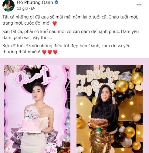 Bài đăng trên trang cá nhân của Phương Oanh không có Shark Bình. Ảnh: FBNV