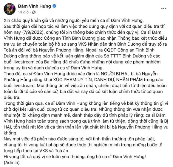 Đàm Vĩnh Hưng, Công Vinh có động thái mới sau 'vận đen' của bà Phương Hằng
