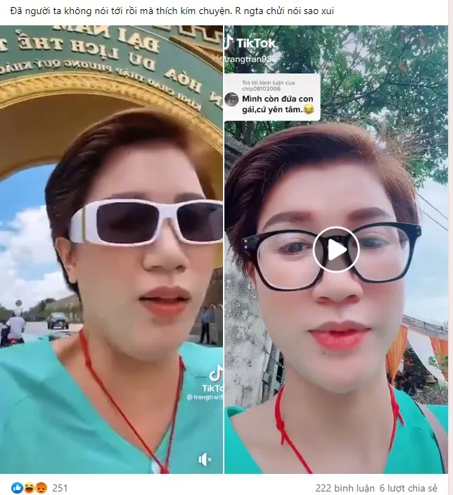 Trang Trần có động thái gây tranh cãi trước cổng Đại Nam giữa lúc bà Phương Hằng 'xộ khám'