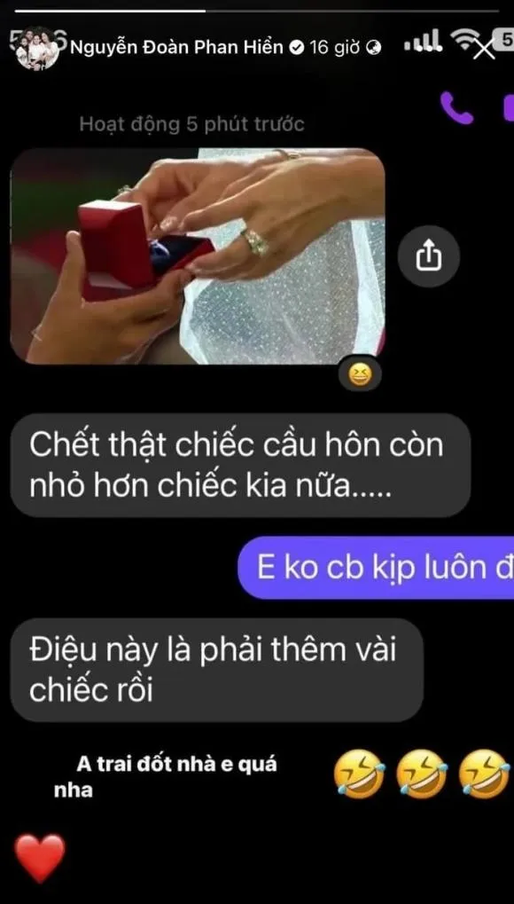 Màn cầu hôn của Phan Hiển dành cho Khánh Thi bị bạn thân 'bóc mẽ' chi tiết lạ