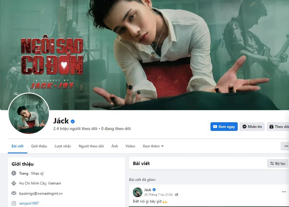 Jack có hành động bất thường sau màn tái xuất đầy ồn ào