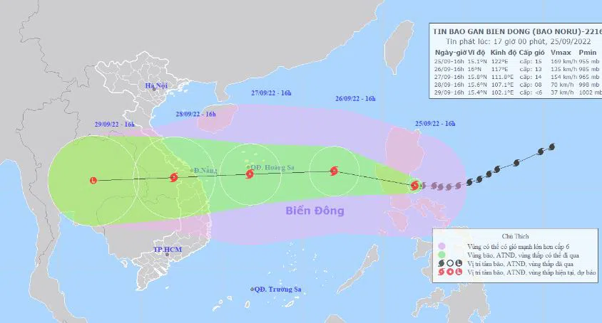 Bão Noru giật cấp 17 lao nhanh về Biển Đông, miền Trung lên phương án sơ tán khẩn