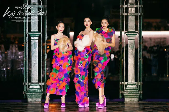 Hoa hậu Lương Thùy Linh, Đỗ Thị Hà, Mai Phương đọ sắc trong váy sắc màu