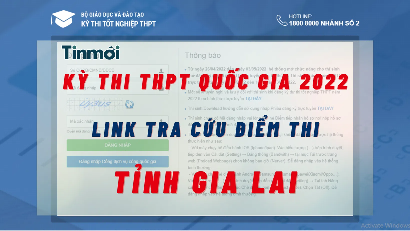 Tra cứu điểm thi THPT Quốc gia 2022 tỉnh Gia Lai