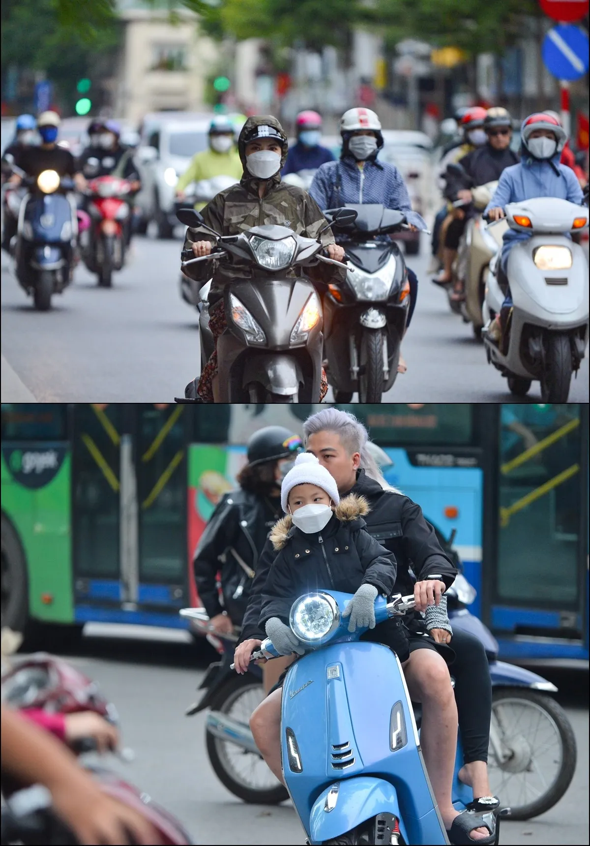 Người dân Hà Nội đón đợt không khí lạnh đầu tiên: Mặc áo phao rét, đội mũ len đeo tất tay ra đường