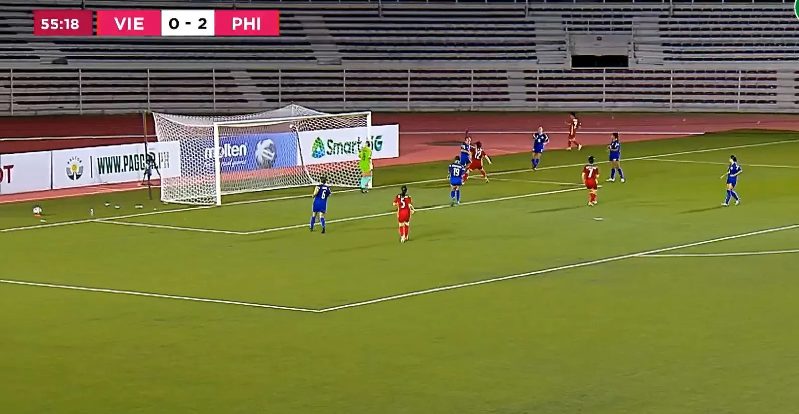 Trực tiếp nữ Việt Nam 0-2 nữ Philippines: Nhân đôi cách biệt 158526