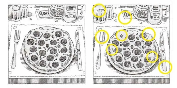 tim diem khac nhau o hai buc tranh