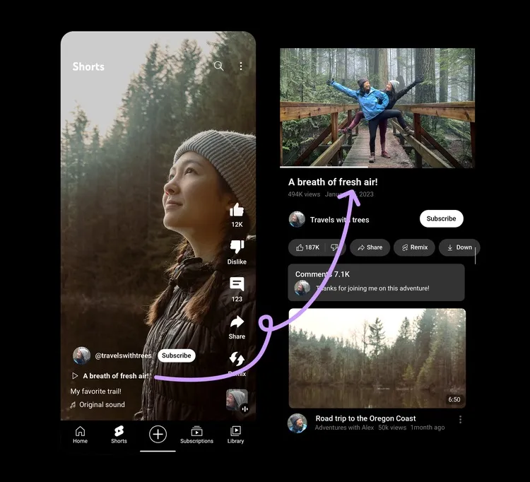 youtube cam gan link lien ket tren video shorts-1