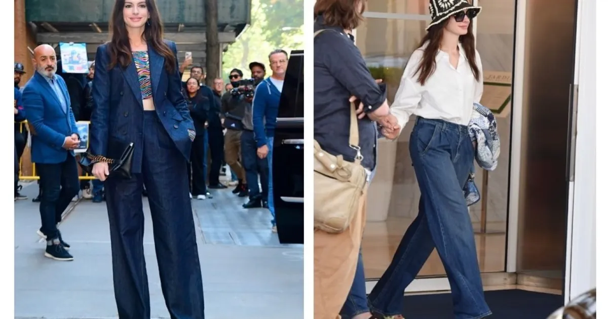 5 cách chị em tuổi 40+ mặc quần jeans đẹp từ thu sang đông như Anne Hathaway