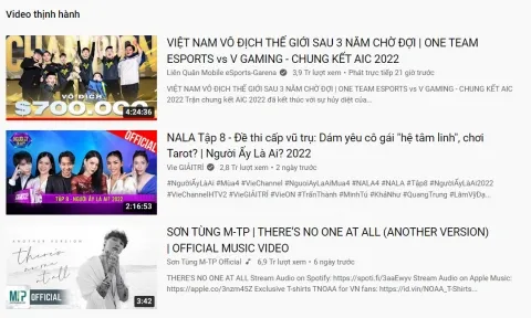 Nhờ VGM vô địch, trận Chung kết AIC 2022 đạt top 1 trending Youtube