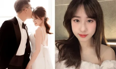 Streamer Bộ Bim hạnh phúc bên bà xã xinh đẹp trong ngày cưới