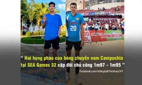 Campuchia khiến Việt Nam 'phải dè chừng' vì cặp đôi chủ công cao gần 2m