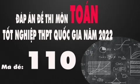 Đáp án đề thi môn Toán mã đề 110 tốt nghiệp THPT Quốc gia năm 2022 nhanh nhất