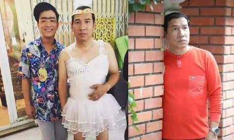 Dân mạng bàn tán xôn xao bức ảnh NS Quang Thắng mặc váy ngắn cũn cỡn