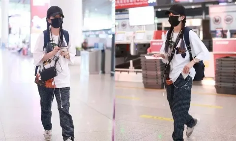 Triệu Vy gây bất ngờ với diện mạo khác lạ tại sân bay sau 1 năm bị cấm sóng