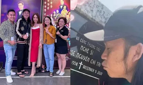 Hoài Linh đến thăm mộ Chí Tài, bất ngờ có hành động hôn bia mộ gây xôn xao 