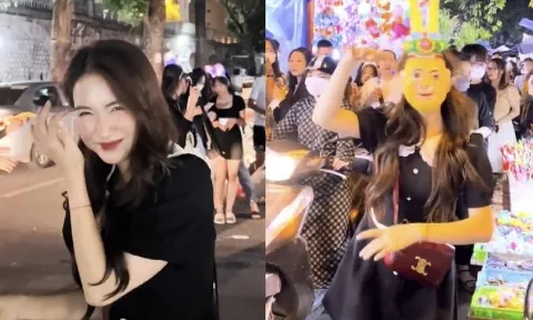 Sợ bị đám đông bủa vây, Hòa Minzy hóa trang 'quậy banh' phố đi bộ đêm Trung thu