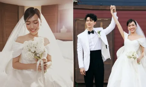 Cận cảnh váy cưới đặc biệt của Diệu Nhi, có thể biến hình thành 5 mẫu