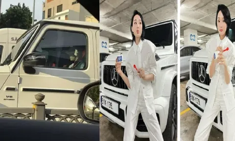 Xôn xao hình ảnh Hiền Hồ lái G63 đi mua sắm vội vàng rời đi bằng xe máy khi bị bắt gặp