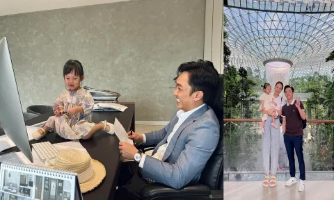 Không kém Subeo, ái nữ nhà Cường đô la còn bé đã đầy khí chất con chủ tịch