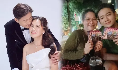 Vợ doanh nhân của Quý Bình tình cảm bên chồng, khoe dung nhan đầy phúc hậu