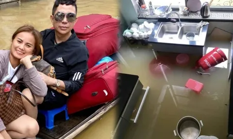 Biệt thự cổ 21 tỷ đồng của Long Nhật chìm trong biển nước, phải di dời người thân đến nơi an toàn