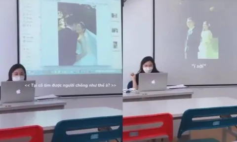 MXH thích thú khoảnh khắc cô giáo trình chiếu loạt ảnh cưới cho cả lớp chiêm ngưỡng
