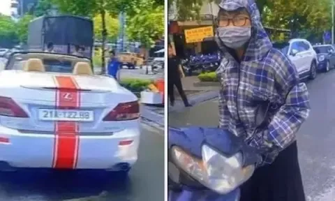 Đi xe máy đâm vào Lexus mui trần, nữ 'ninja' bị tài xế livestream 'dạy dỗ' gây bức xúc