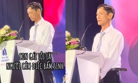 Người cha thợ may khóc nghẹn trong lễ tốt nghiệp của con gái bị câm điếc bẩm sinh