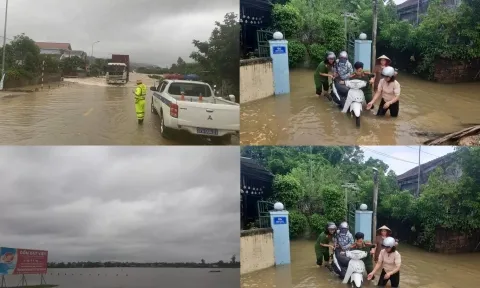 Nghệ An mưa trắng trời do hoàn lưu bão Noru, hàng trăm trường cho học sinh nghỉ học