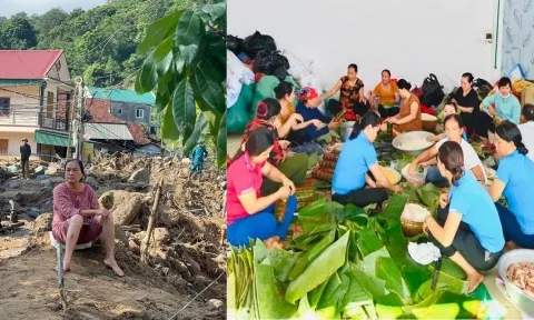 Nghệ An: Xúc động cảnh người dân thức trắng đêm nấu bánh tét gửi tặng bà con vùng lũ
