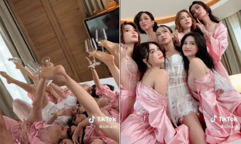 Clip Diệu Nhi cùng dàn phụ dâu pose những khoảnh khắc thú vị trước giờ G