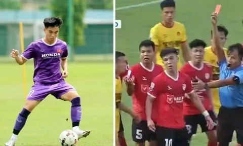 Vào bóng thô bạo, tiền vệ từng khoác áo U23 Việt Nam bị đuổi khỏi sân