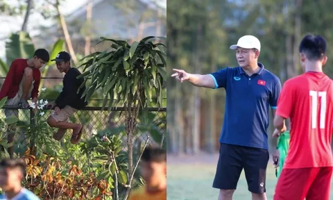 Xuất hiện '2 vị khách' không mời ở buổi tập của U16 Việt Nam