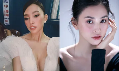 Tiểu Vy diện váy khoét sâu khoe 'đôi gò bồng đảo' khủng ăn đứt đàn chị 'siêu vòng 1' Mai Phương Thúy