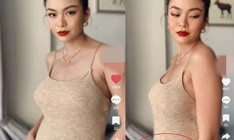 Dân mạng lan truyền clip Á hậu Mâu Thủy xuất hiện với vòng 2 to bất thường, nghi vấn mang bầu